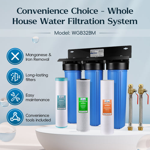 iSpring No Salt Whole House Water Filter Descaler System WGB32B-DS