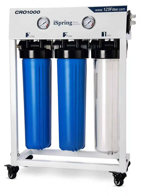 iSpring CRO1000 Tankless Commercial Reverse Osmosis System – 1000 GPD High Output RO Water Filtration