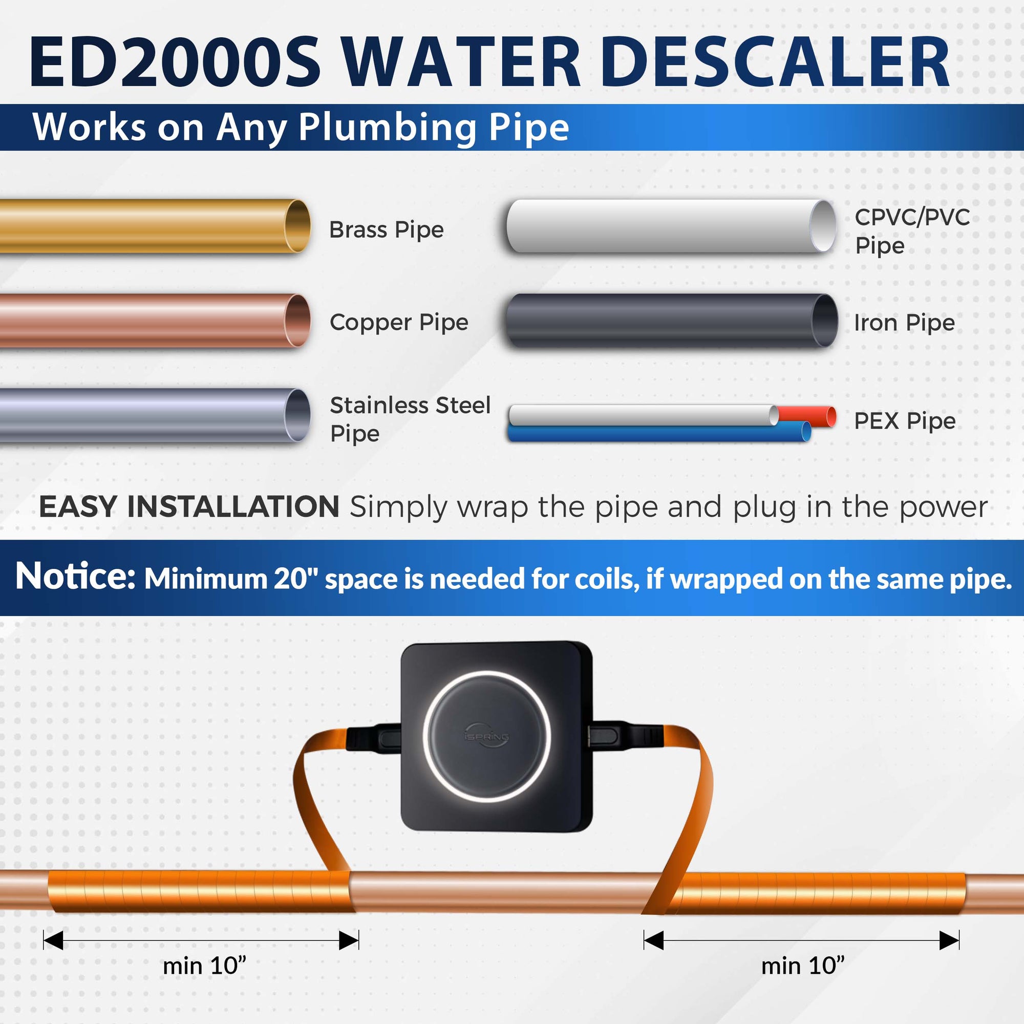 salt free Electrotonic Whole House Water Conditioner for hard water